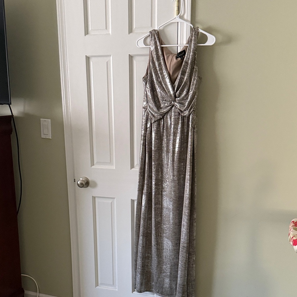 Connected Apparel Silver Evening Dress